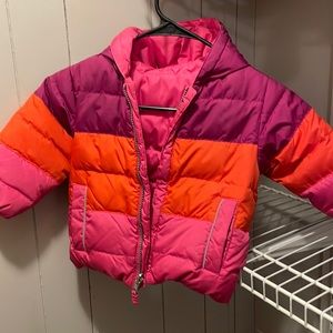 2T girls reversible puffer jacket